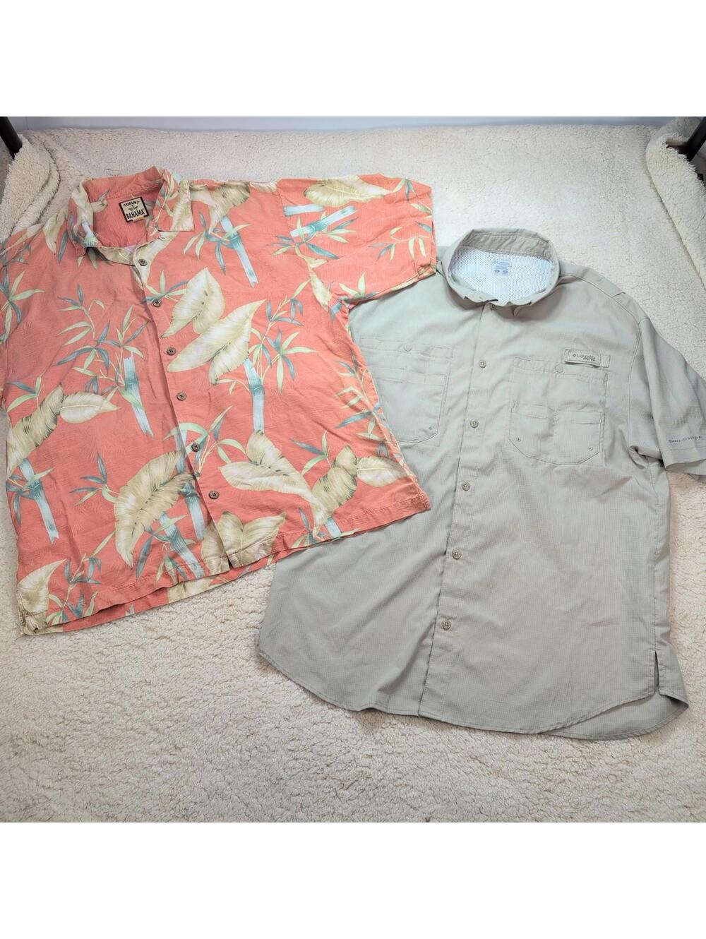 Tommy Bahama Silk & Columbia PFG Men's XL Shirt Lot – Tropical & Fishing